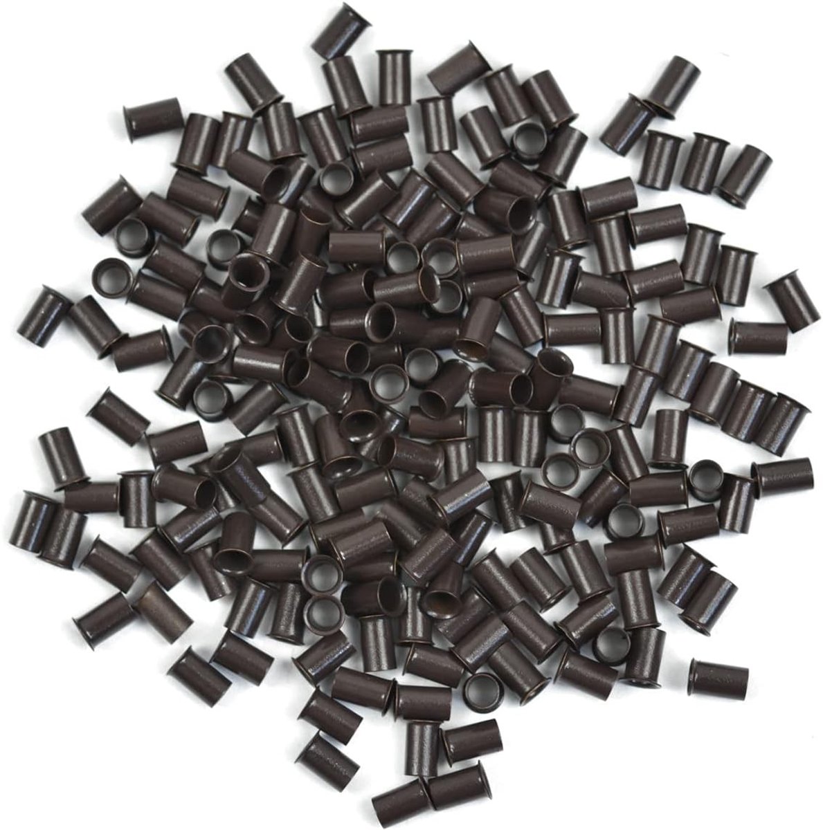 500 Stuks 3.4mm Micro Link Ringen Koper Tubes voor Haarextensions, I-Point en Donkerbruin Haar