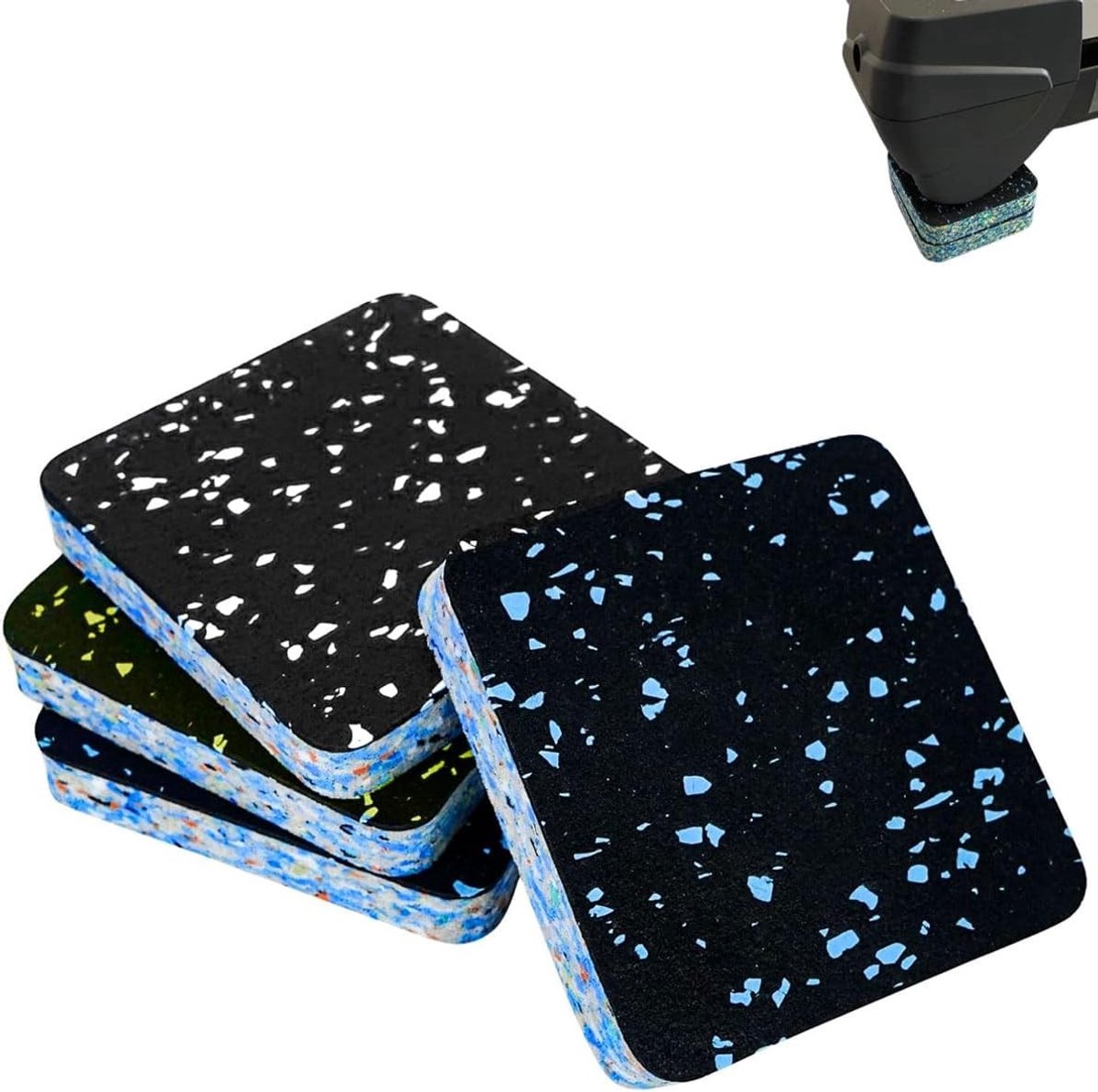 4 Stuks Loopbandmat - Beschermmat voor Oefenapparatuur, Schokabsorberende Rubber Mat voor Vloerbescherming, Ideaal voor Tapijt en Harde Vloeren