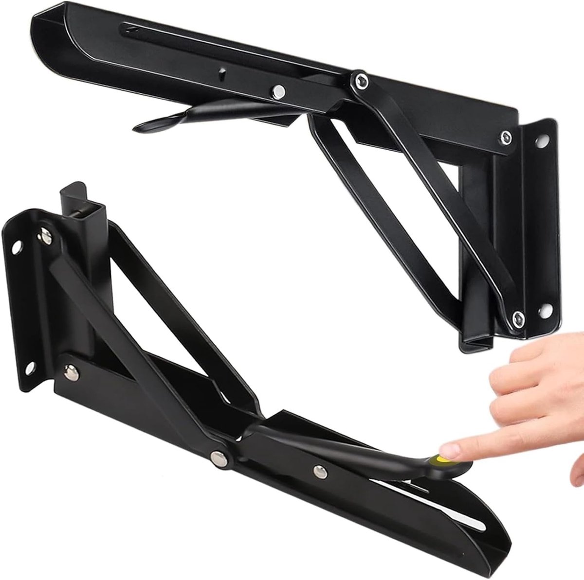 Klapconsole voor zware belasting - RVS - 300 mm - Inklapbare plankbeugel met slot - Voor muren en tafels