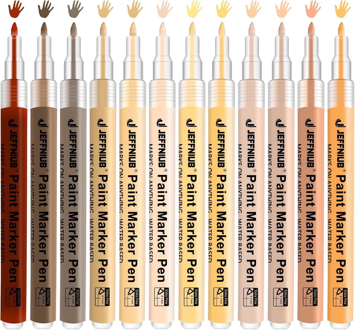 Huidverf Acrylstiften - Beige - 0,7 mm - Waterdichte Set voor Kunstenaars - Voor Stenen, Hout, Canvas, Glas