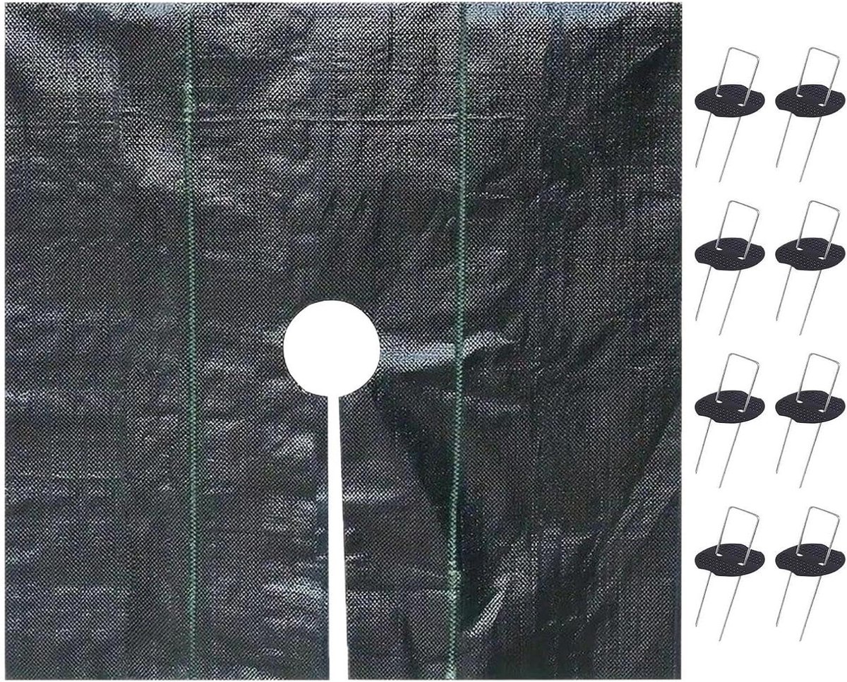Tuindoek Grondzeil - Wassil Doek Onkruid - Onkruid Vrij Houden - Waterdoorlatend - 120x120 cm - Zwart