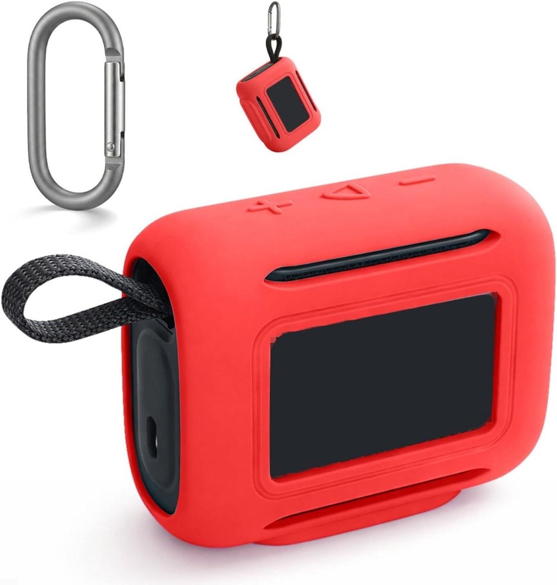 Siliconen Beschermhoes - Speaker Cover - Bescherming Onderweg - Antislip Ontwerp - 10 x 7 x 1 cm - Rood