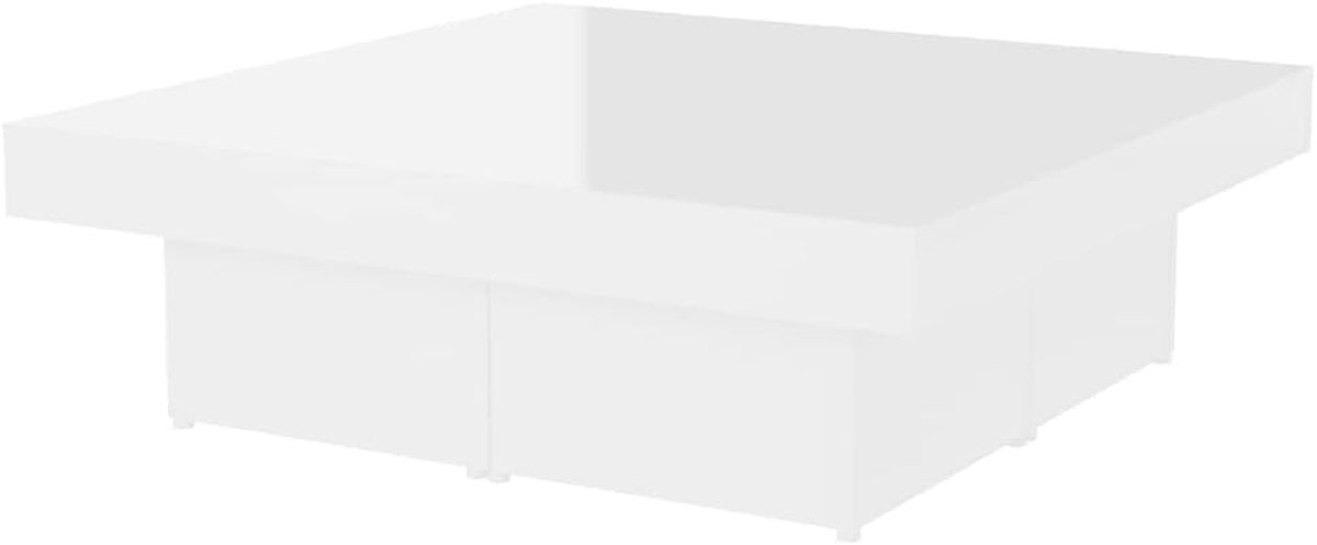 Salontafel - Woonkamertafel - Decoratie Plaatsen - Hoogglans Wit - 90 x 90 x 28 cm - Wit
