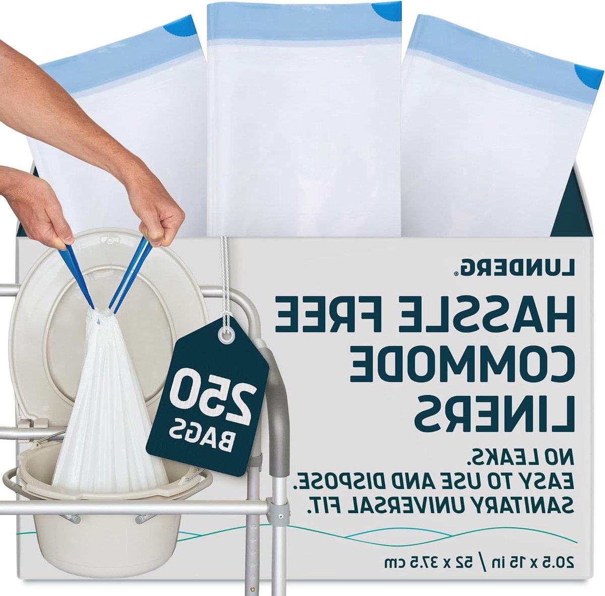 Commode Liners - Toilet Liners - Hygiënisch Gebruik - Universele Pasvorm - 250 Stuks - Wit