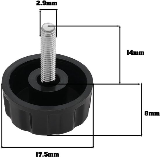10 Stuks Zwarte Schroefkappen voor Vissen Handgrepen - Perfect voor Spinning Knoppen en Rollen — afbeelding 3