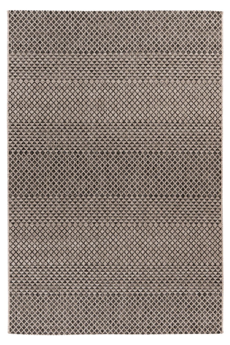 Padiro laagpolig vloerkleed 120 x 170 cm - grijs - geometrisch gestipt patroon - geschikt voor vloerverwarming - van polypropyleen