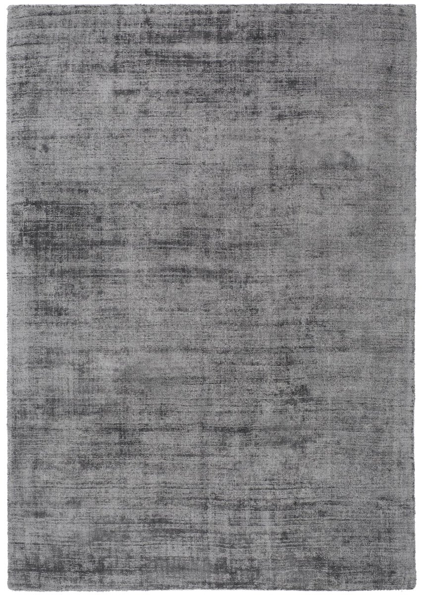 Padiro laagpolig vloerkleed 80 x 150 cm - grijs / antraciet - modern effen design - geschikt voor vloerverwarming - van viscose