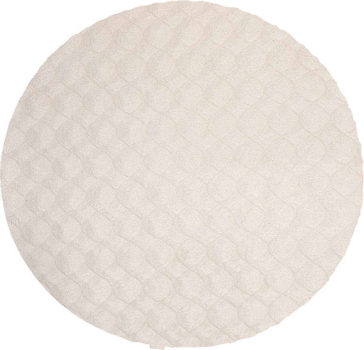 Padiro rond hoogpolig vloerkleed Ø 200 cm - crème - modern abstract design - geschikt voor vloerverwarming - van polyester en katoen