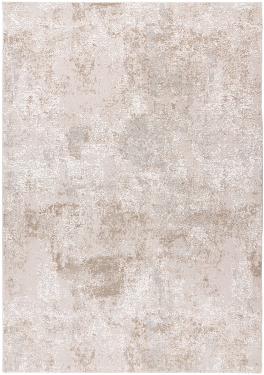 Padiro laagpolig vloerkleed 160 x 230 cm - beige - modern abstract design - geschikt voor vloerverwarming - van polypropyleen en polyester