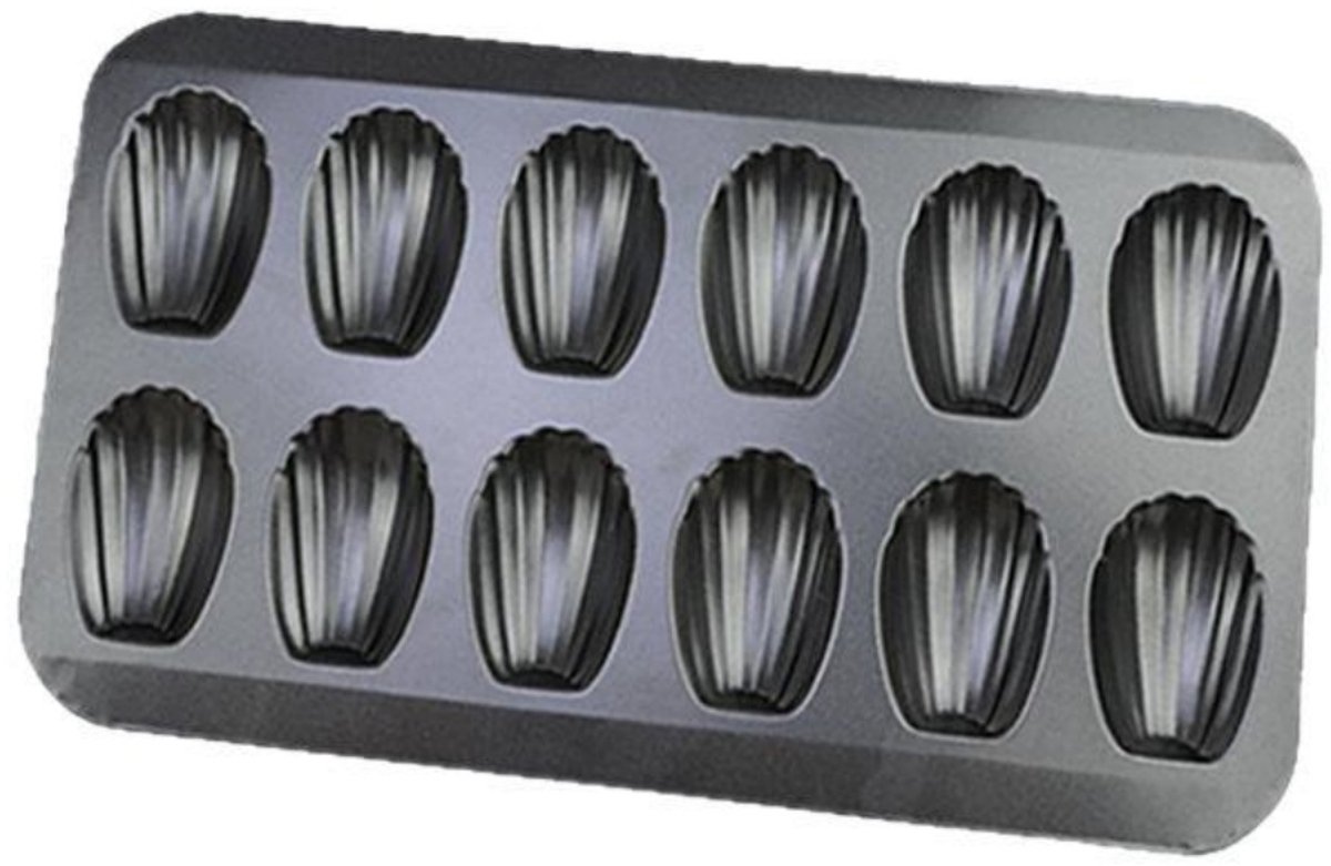 GELLDG 12-voudige Uitstekvorm - Madeleine Bakvorm - Anti-aanbak Metalen Bakplaat 40x22,8cm - Niet-klevend & Makkelijk Schoon - Geschikt voor Cupcakes, Muffins en Koekjes - Duurzaam Edelstaal - DIY Vriendelijk Bakgerei