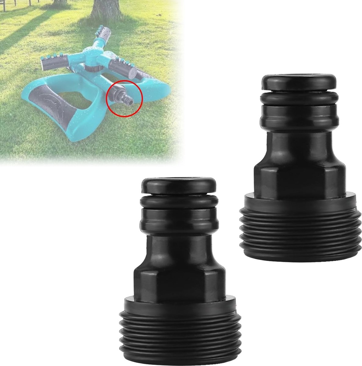 Slangkoppeling - Zwart - 3/4 Inch - ABS Kunststof - Voor Tuinslangen
