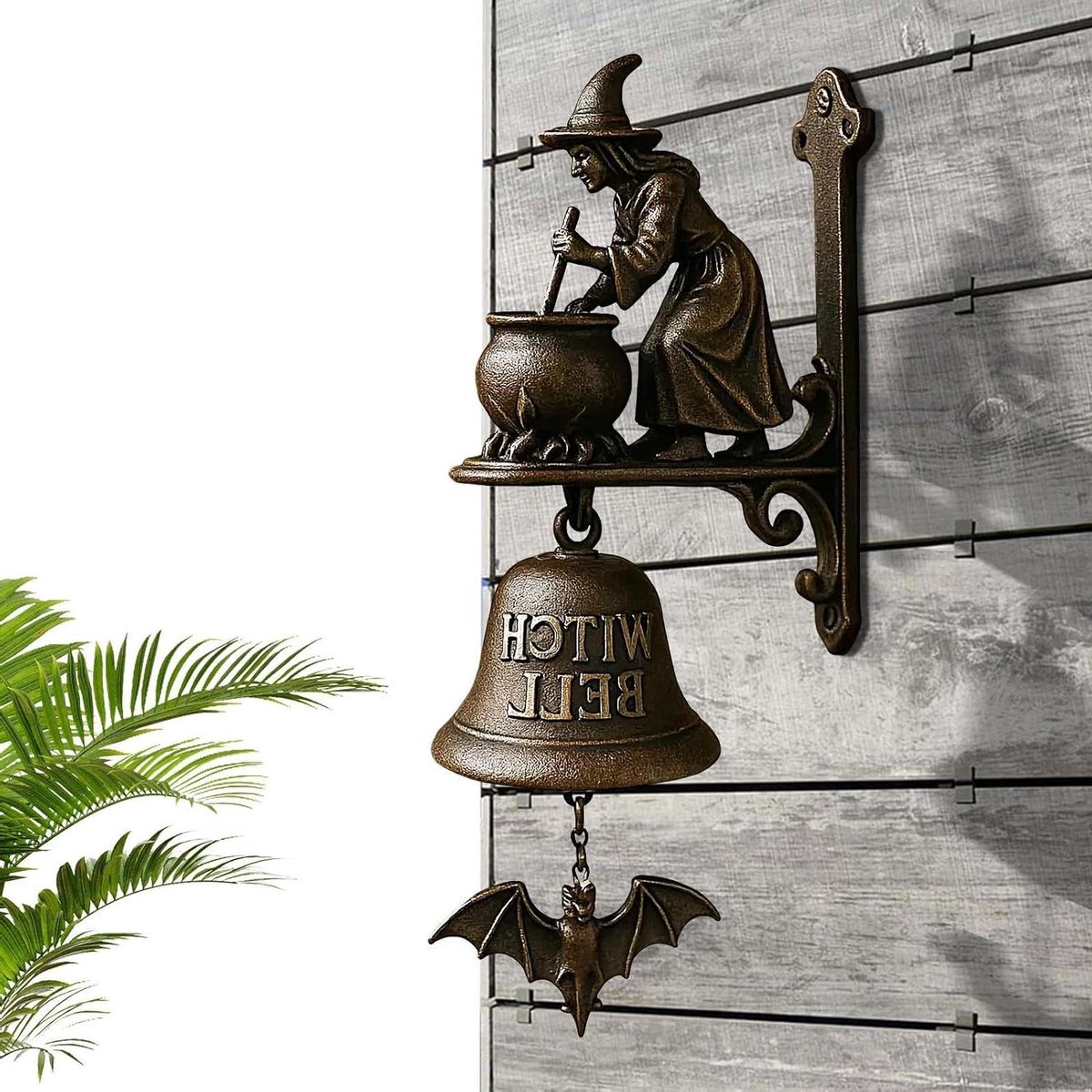 Deurbel Heksendakkel - Waarschuwingsbel Tuin - Entree Verwelkomen - Handgemaakt Design - 228 cm hoog - Witch
