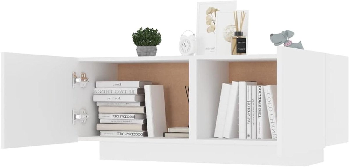 Tv-kast - Mediameubel Dressoir - Woonkamer Organisatie - Robuuste Constructie - 100 x 35 x 40 cm - Wit