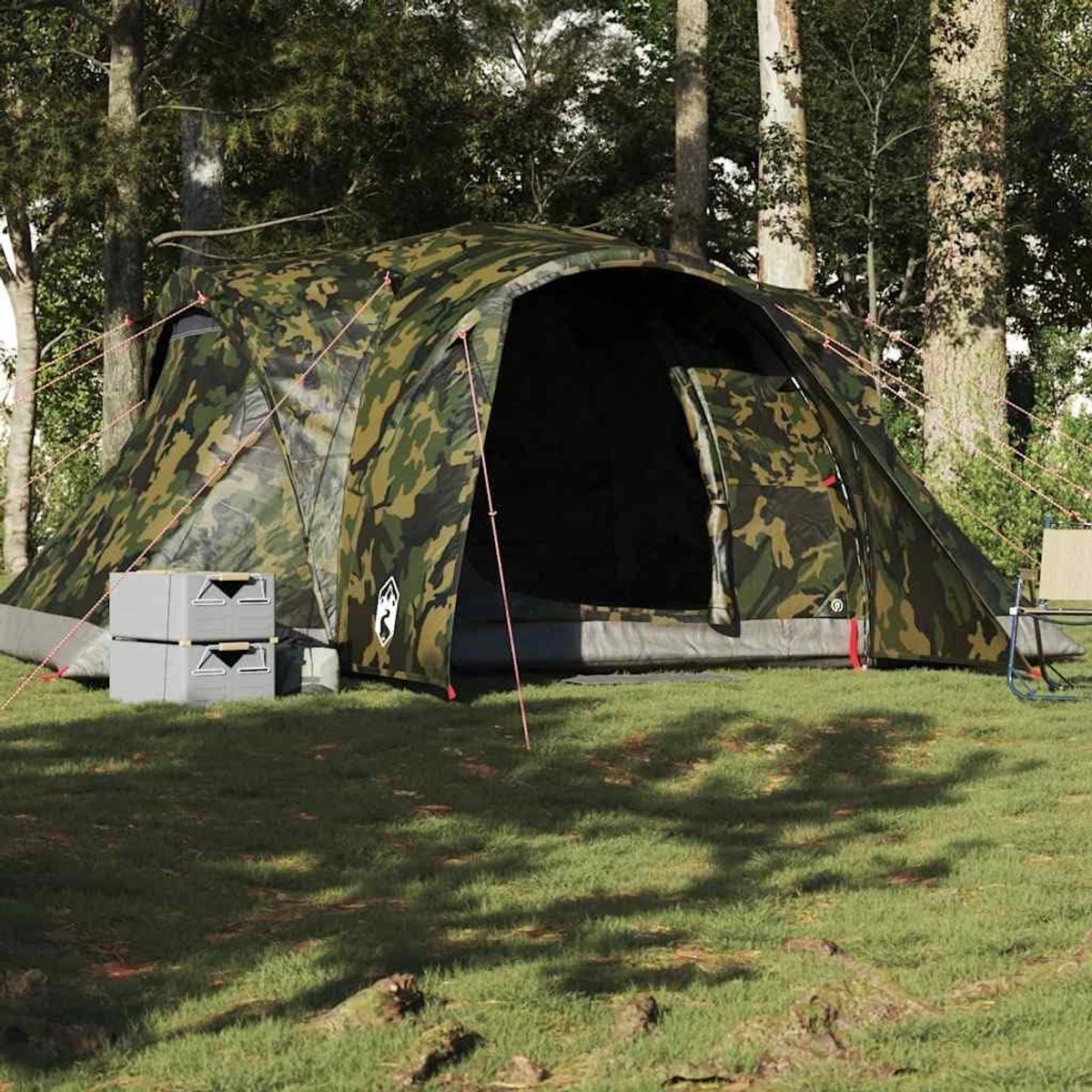 Familietent 6 personen - Campingtent Koepeltent - Kamperen Buitenleven - Waterdicht PU-coating - 375 x 225 x 176 cm - Groen