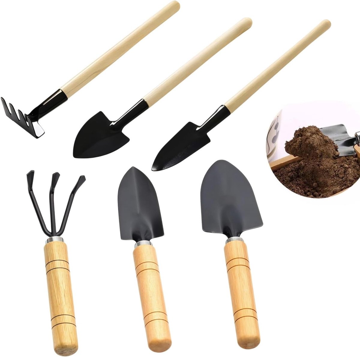 Klein Tuingereedschap Set - Multicolor - 6 Stuks - Handgereedschap voor Verzorging van Vetplanten - Voor Tuinliefhebbers