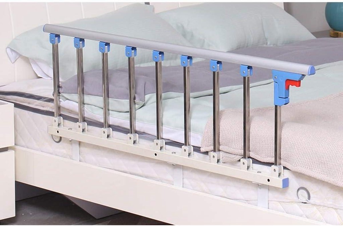 Bedhek Ouderen - Bedleuning Handgreep - Veilig In Bed - Opvouwbaar Roestvrij Staal - 123cm x 40cm - Zilver