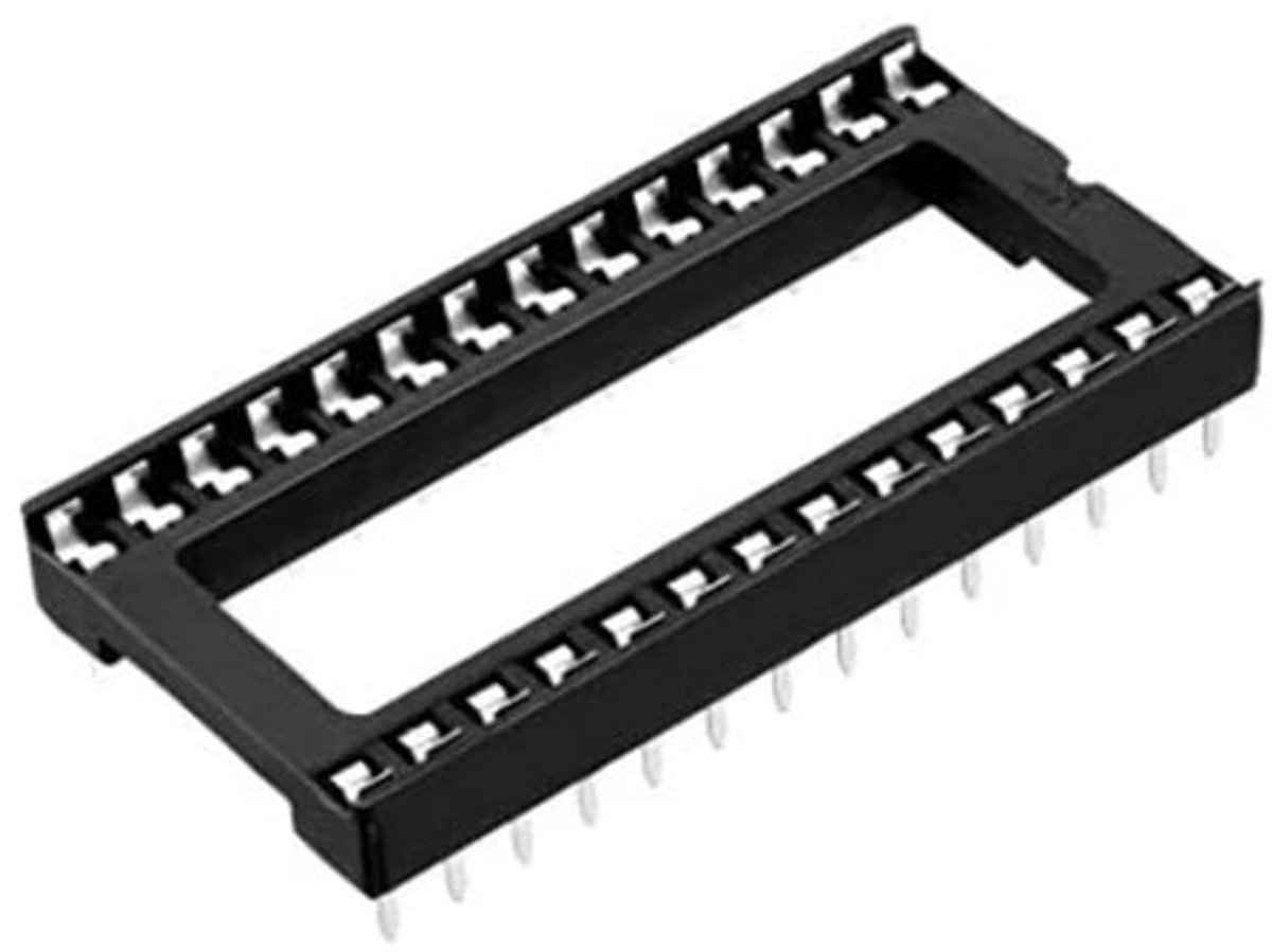 28 Pins DIP IC Socket Wide 15,24 mm voor PCB Montage