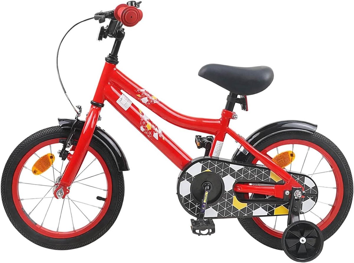 Kinderfiets Peuterfiets Meisjes Avontuurlijke Rit Verstelbaar Stuur Zadel 16 Inch Rood