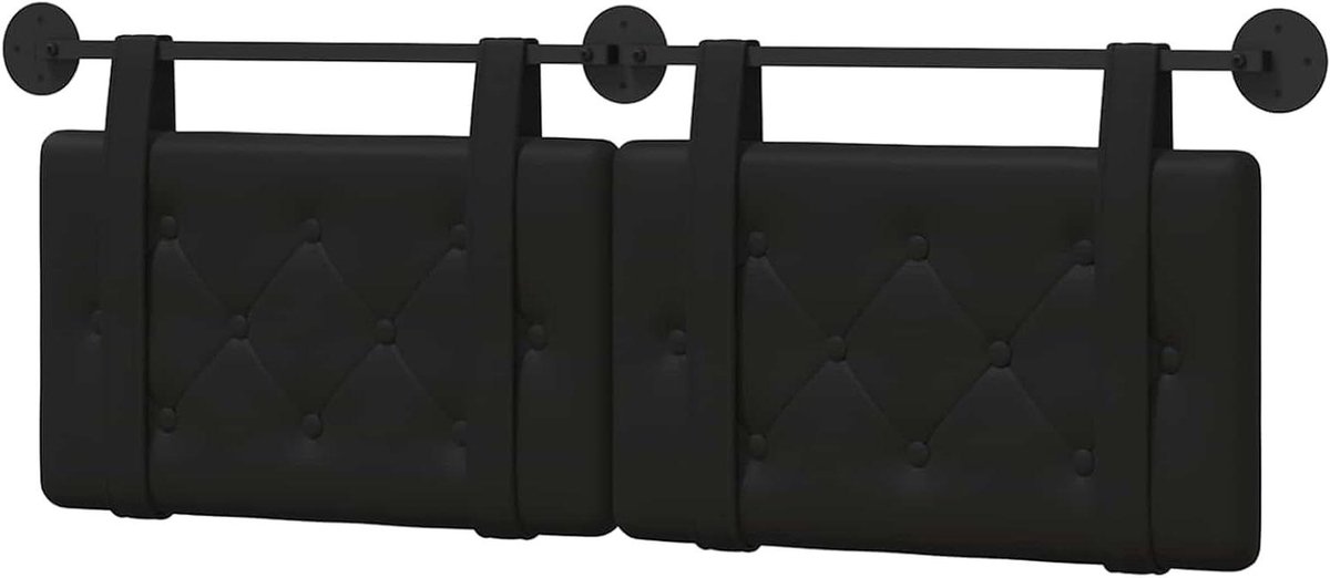 Hoofdeinde Wandkussen - Bed Decoratie - Slaapkamer Aankleden - Zacht Schuim Gevuld - 150 x 55 cm - Zwart