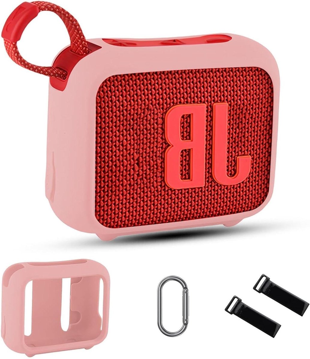 Beschermhoes Speaker - Speaker Cover Etui - Draagbare Muziek - Volledige Bescherming - Voor JBL Go 4 - Roze