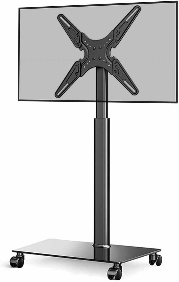 Mobiele Tv-Standaard - Tv-wagen Tv-vloerstandaard - Flexibel Tv Kijken - 360 Graden Roteerbaar - 32-55 Inch - Zwart
