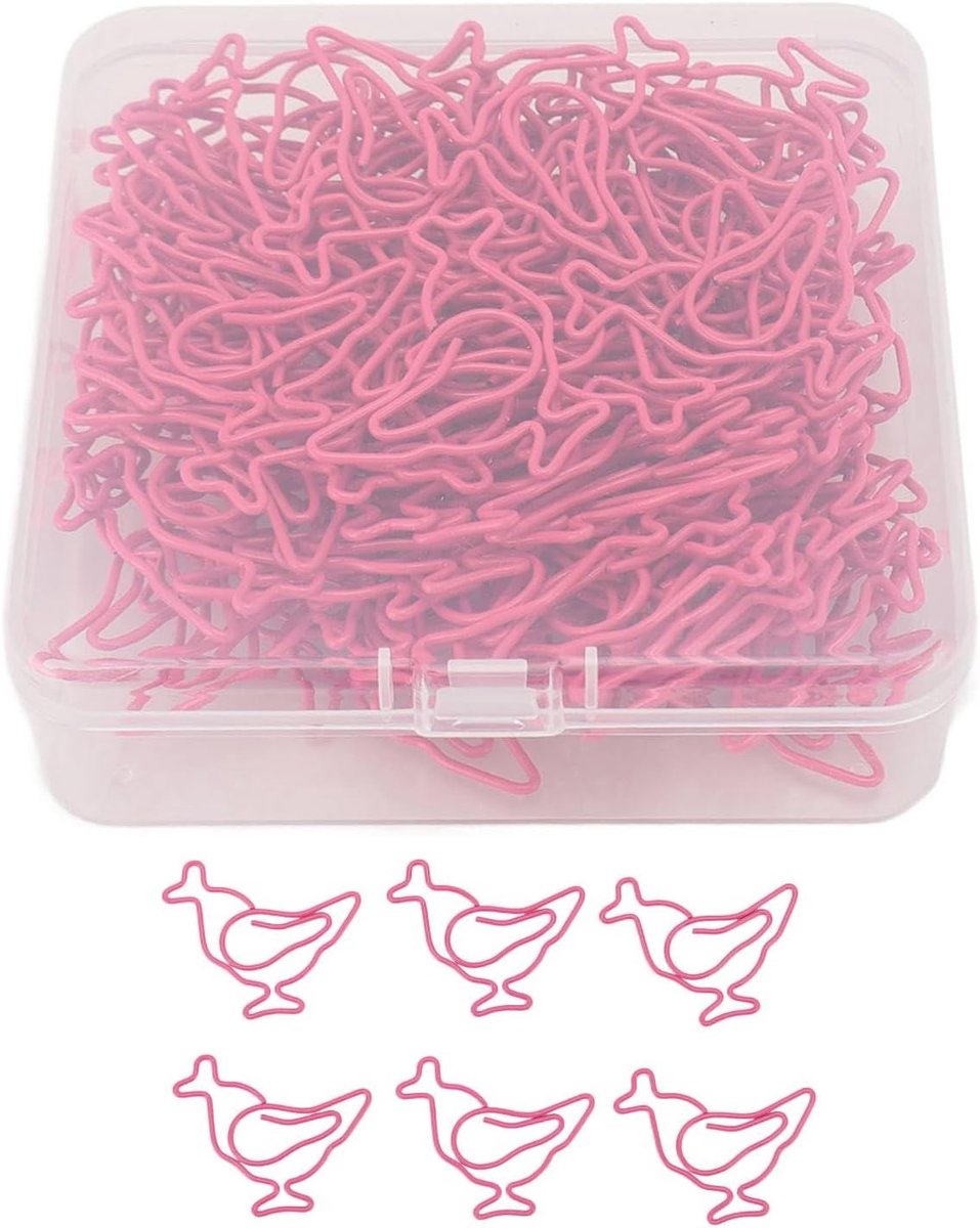 Hoge kwaliteit 100 stuks kippen paperclips, stevige dierenclips voor kantoor, school en thuisgebruik