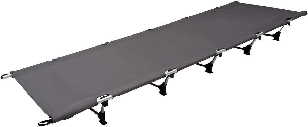 Campingbed Opvouwbaar - Veldbed Kampeerbed - Buiten Ontspannen - Robuuste Aluminium Constructie - 190 x 70 cm - Grijs