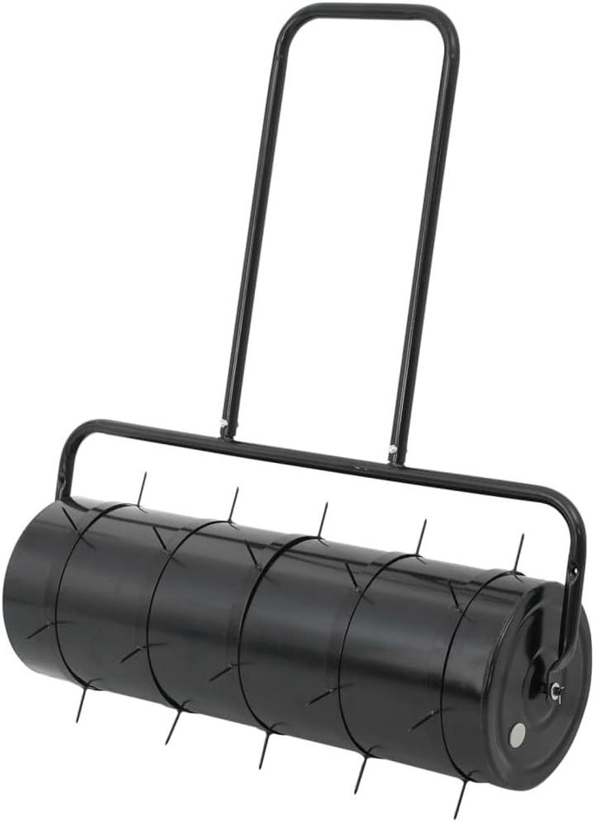 Gazonroller met klemmen - Tuinwals beluchter - Gazononderhoud - Verlicht bodemverdichting - 63 L inhoud - Zwart