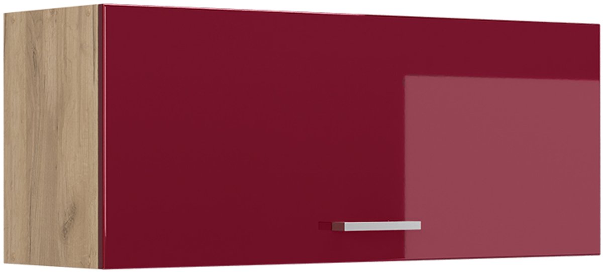 Vicco Hangkast R-Line, Rode hoogglans/Goudkleurig Eiken, 100 cm Plat