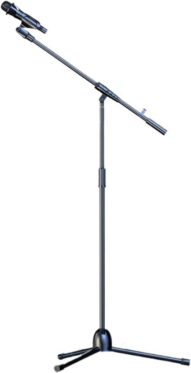 Microfoon Statief - Microfoonhouder Boomarm - Zingen Optreden - Stabiele Basis - 1 kg - Zwart
