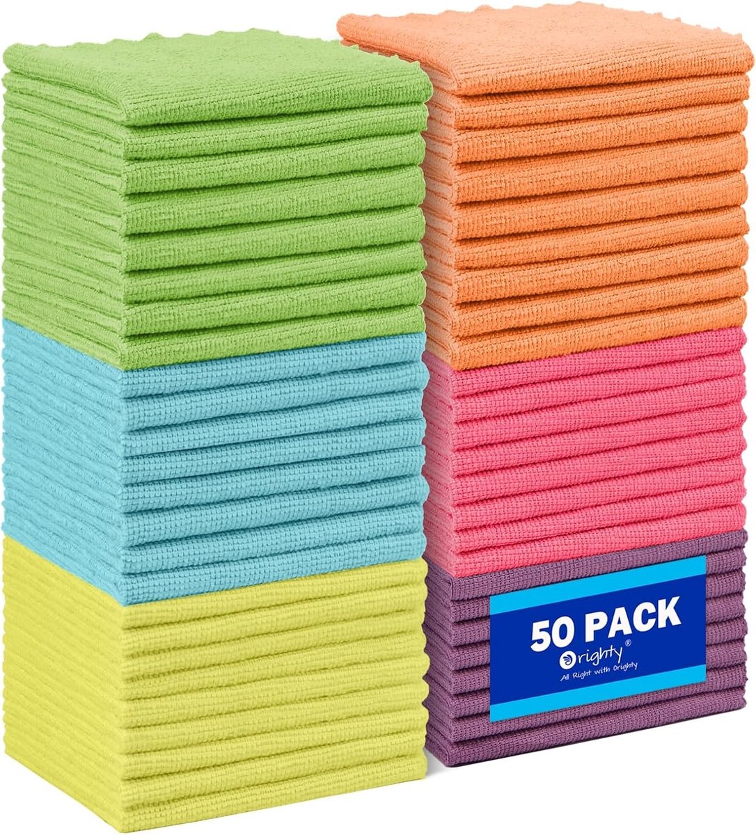 Zeer absorberende microvezel reinigingsdoeken, 50 stuks, pluisvrij en ideaal voor keuken, auto en ramen, 30 x 30 cm