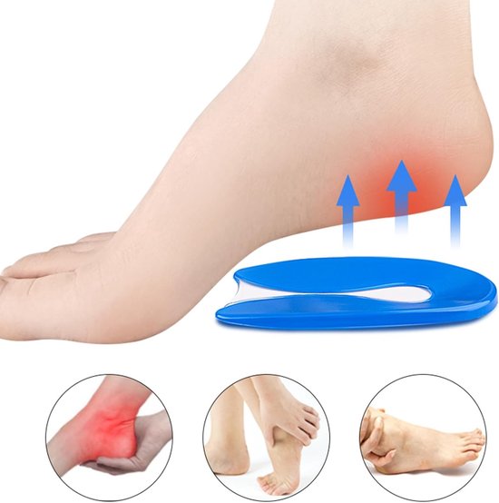 Verzachtende en Lichtgewicht Gel Hakcups voor Plantar Fasciitis, Hielspoor en Hielpijn, Ondersteuning voor Achillespees en Gebarsten Hielen — afbeelding 2