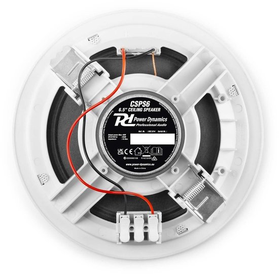Power Dynamics set van 8 CSPS6 plafondspeakers met de A100W inbouw versterker - Bluetooth - 4x 20W — afbeelding 2