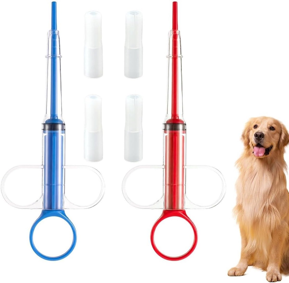 Pillensnijder - Rood en Blauw - 2 Stuks - PP en Siliconen - Voor Katten en Honden