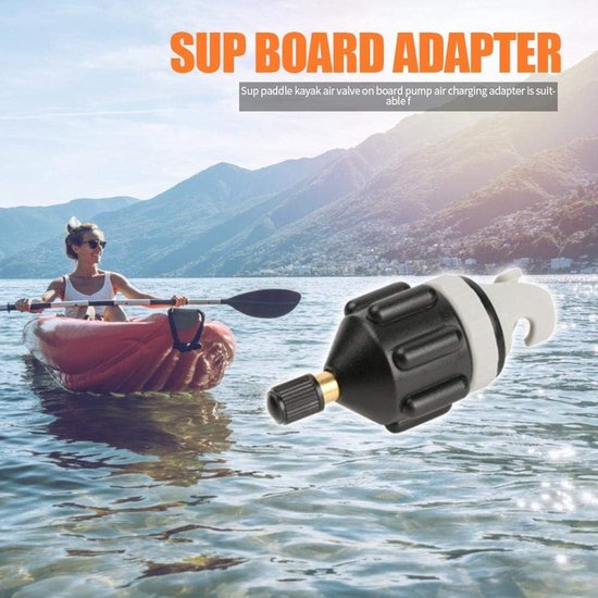 Sup Pompadapter - Ventieladapter Roeiboot - Watersport Accessoires - Multifunctionele Aansluitingen - 80 x 35 mm - Zwart — afbeelding 4