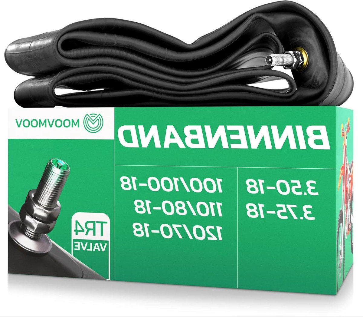 Motor Binnenband - Binnenband Motorfiets - Motorrijden Onderhoud - Stevig Butylrubber - 18 inch - Zwart