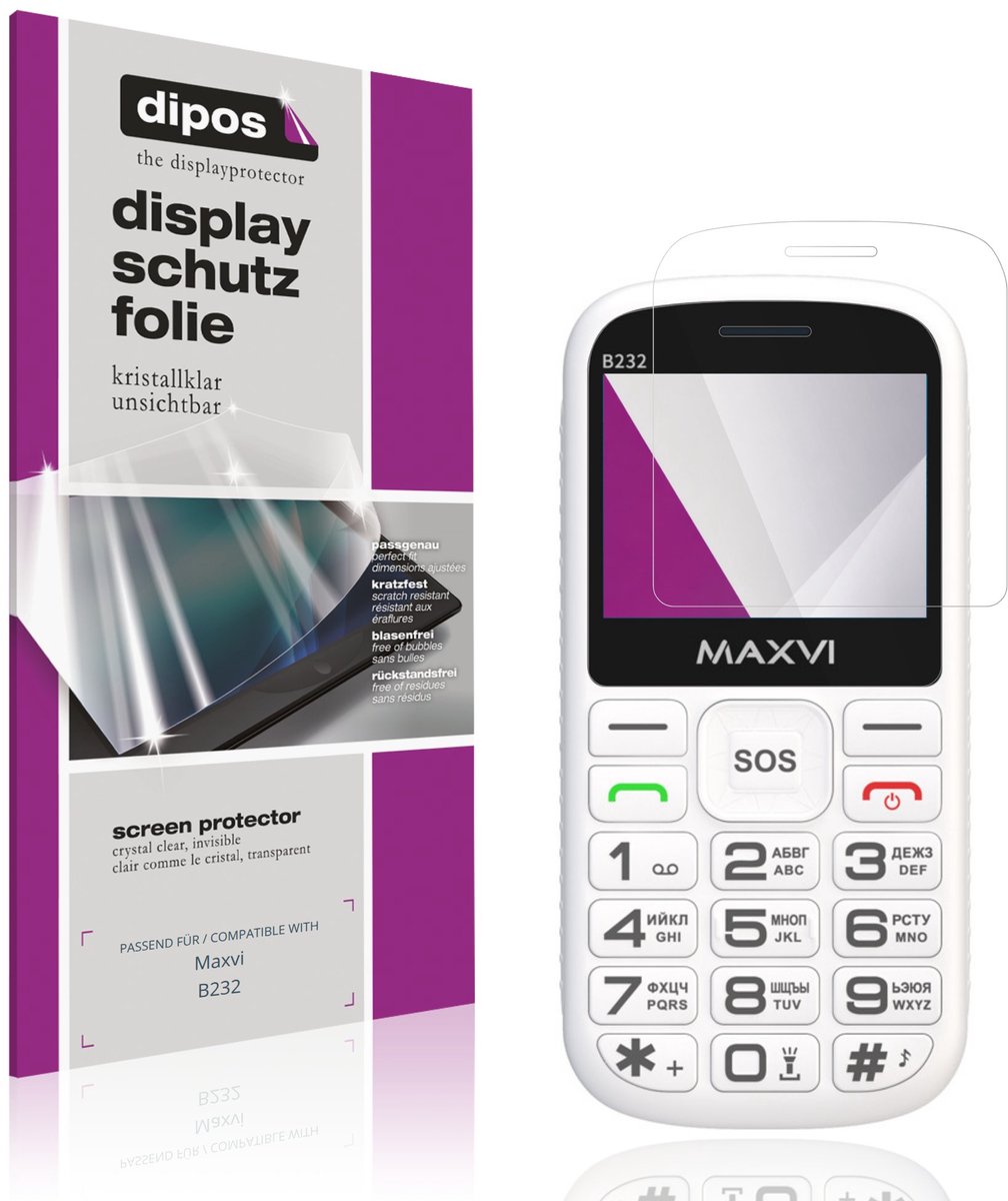 dipos – 4x Beschermfolie geschikt voor Maxvi B232 | Krasbestendige & heldere Screenprotector Ultra-Thin