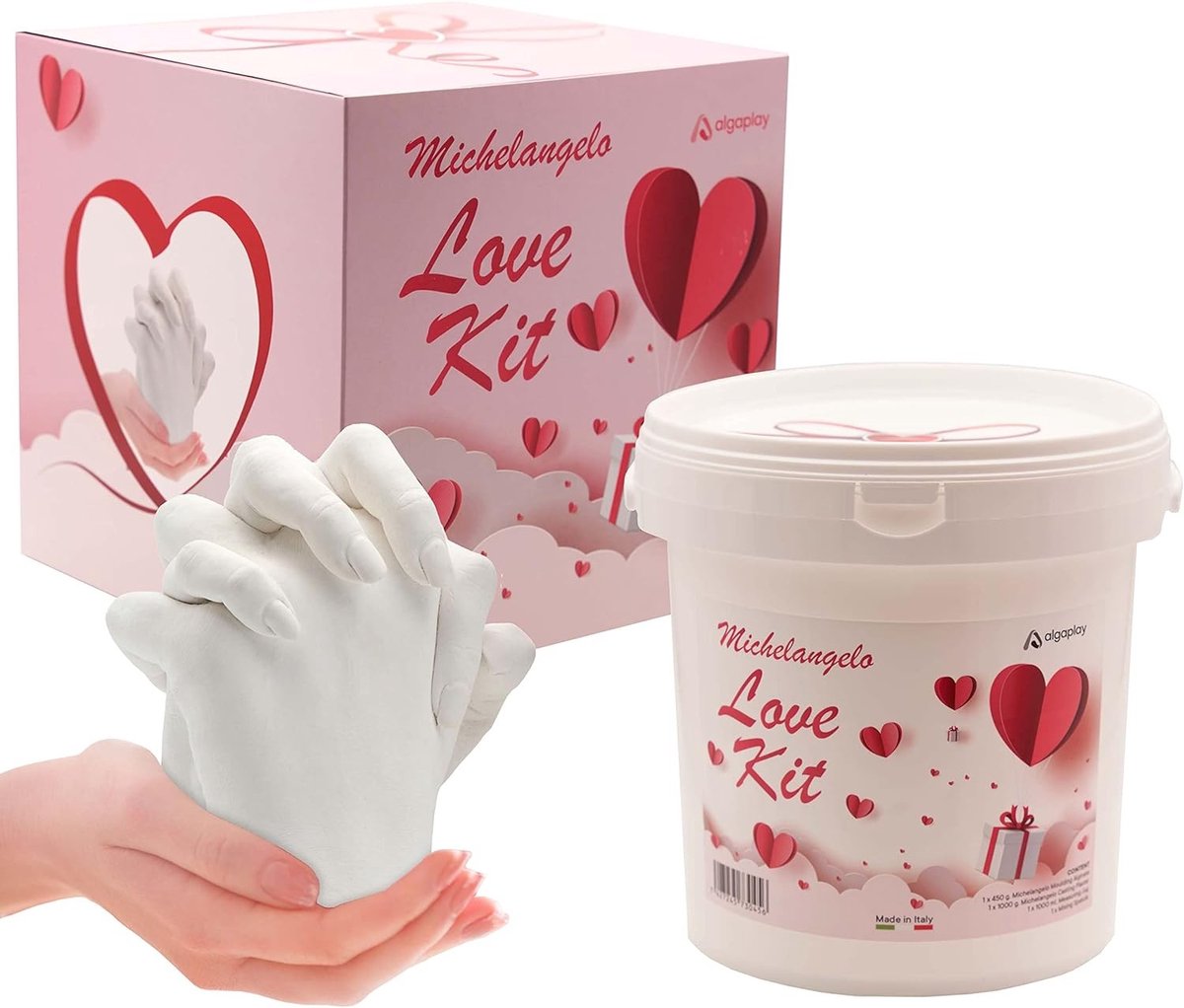 Kit voor 3D Handafdruk en Sculptuur - KIT LOVE - Creatief Cadeau voor Koppels en Vrienden - Hoogwaardige Materialen