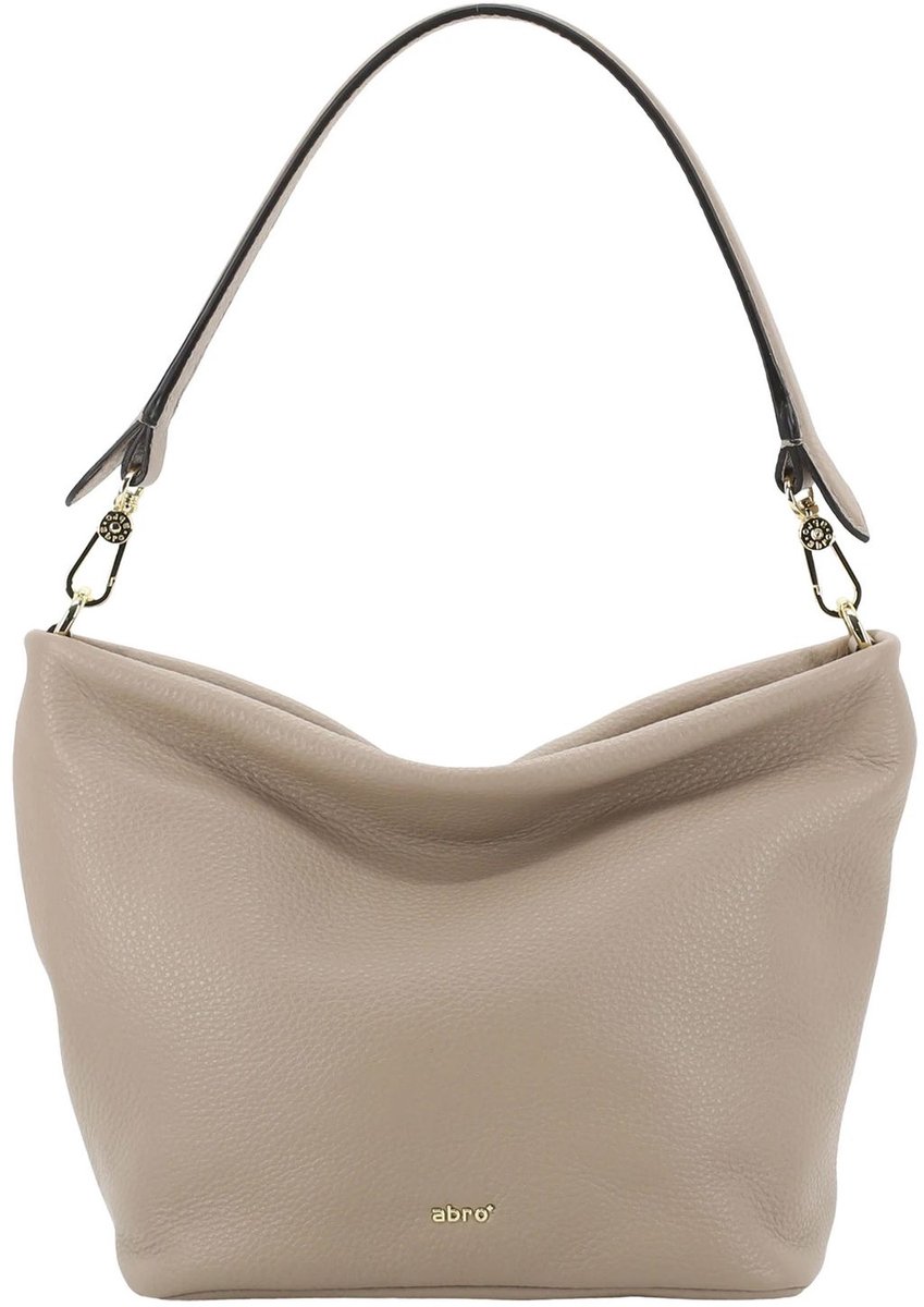abro schoudertas Leather Agave Ebony Shoulder Bag Siena Taupe