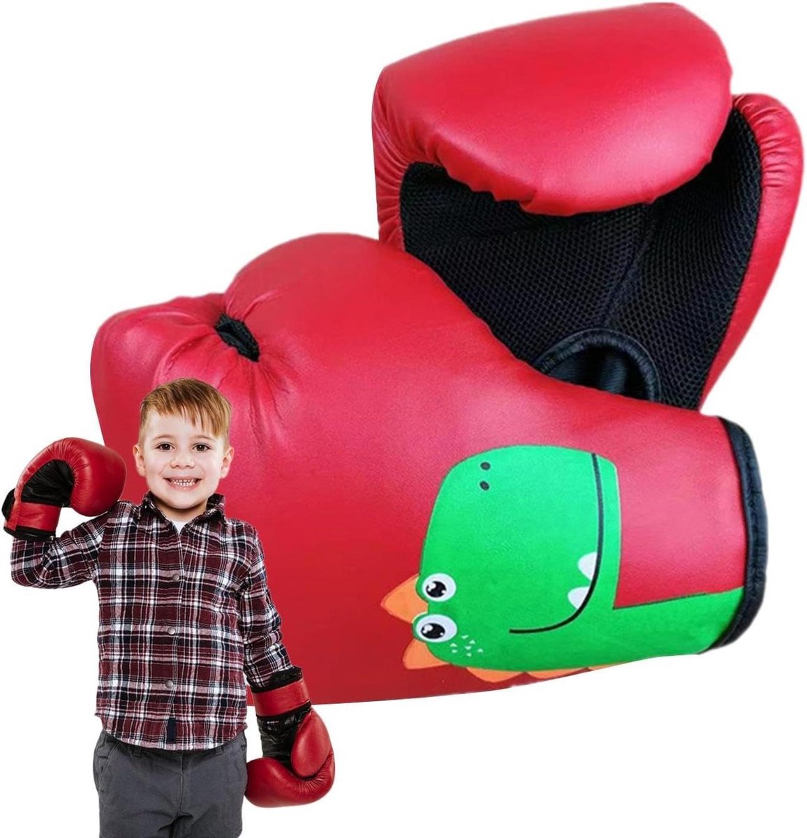 Kickboks Handschoenen - Sparring Bokshandschoenen - Kinderen Trainen - Ademend Zweetabsorberend - 3-8 Jaar - Rood