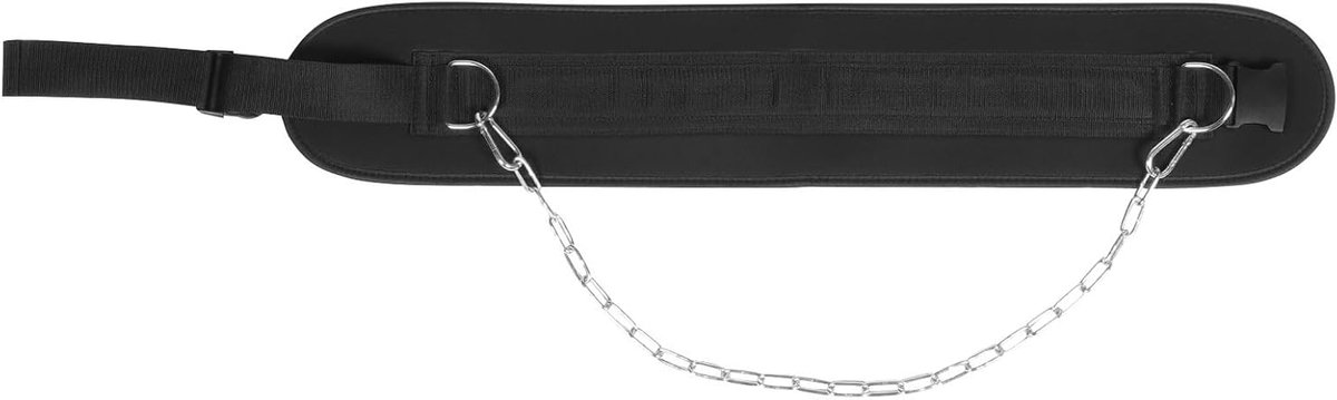 Fitness Heupriem - Gewichthefriem - Kracht Training - Verstelbare Ketting - 92 cm - Zwart