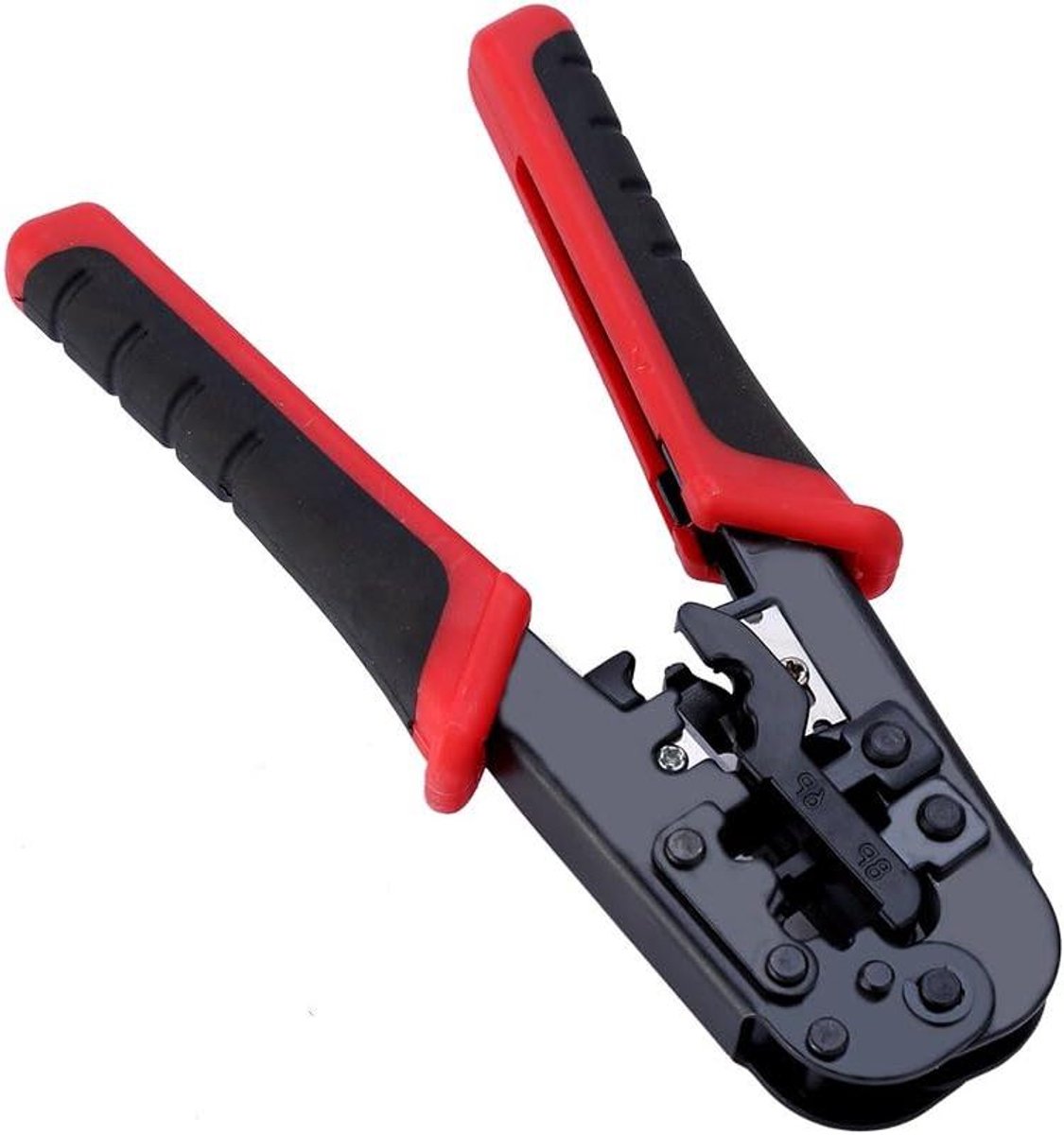 Netwerkkabel Krimptang - Netwerktool - Netwerk Installatie - Multifunctioneel Crimp Gereedschap - 309g - Rood Zwart