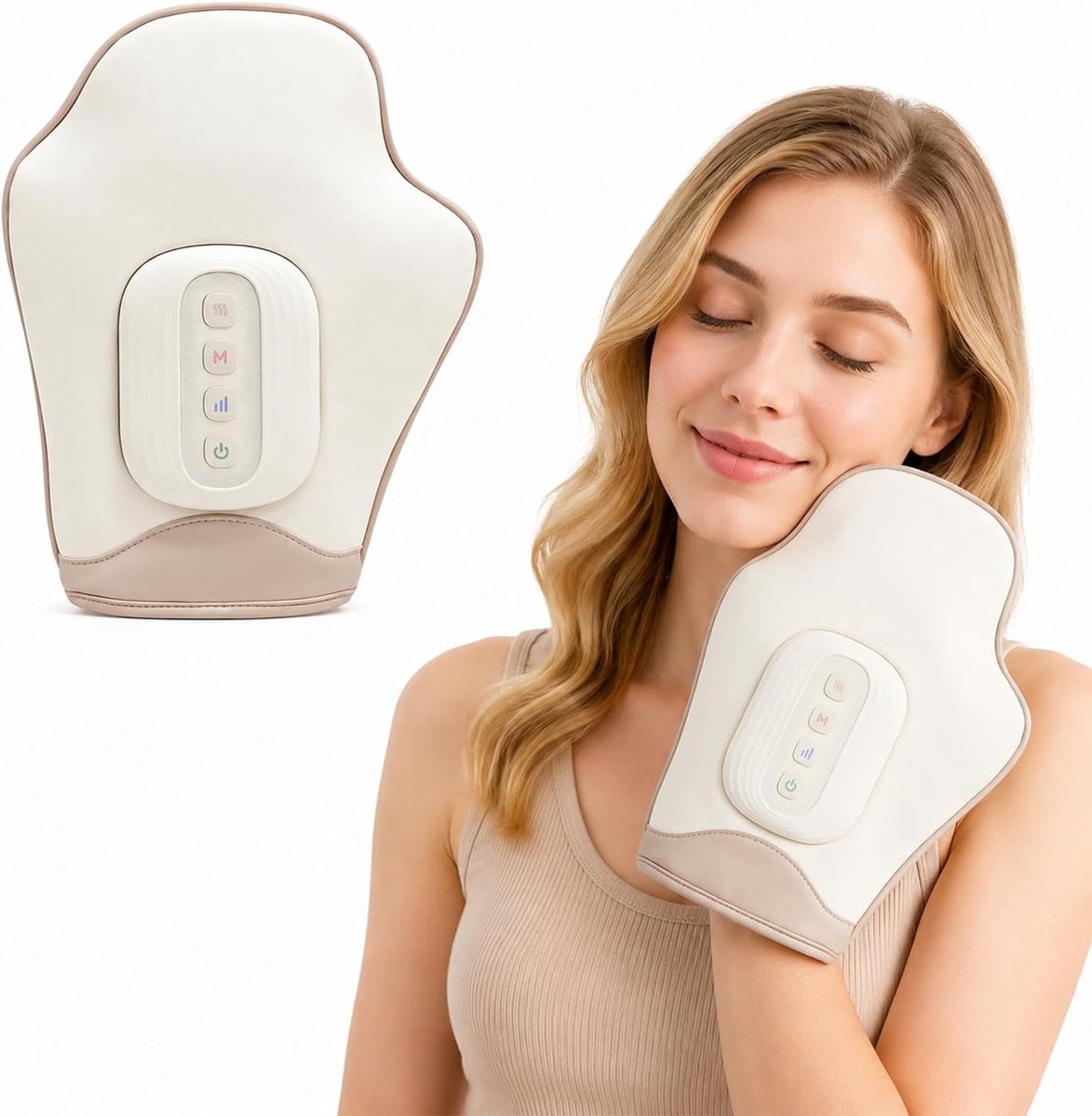 Handmassage met Warmte - Zwart - Draadloze Vinger Massage met 14 Luchtkussens - Voor Vermoeide Vingers en Dagelijks Comfort