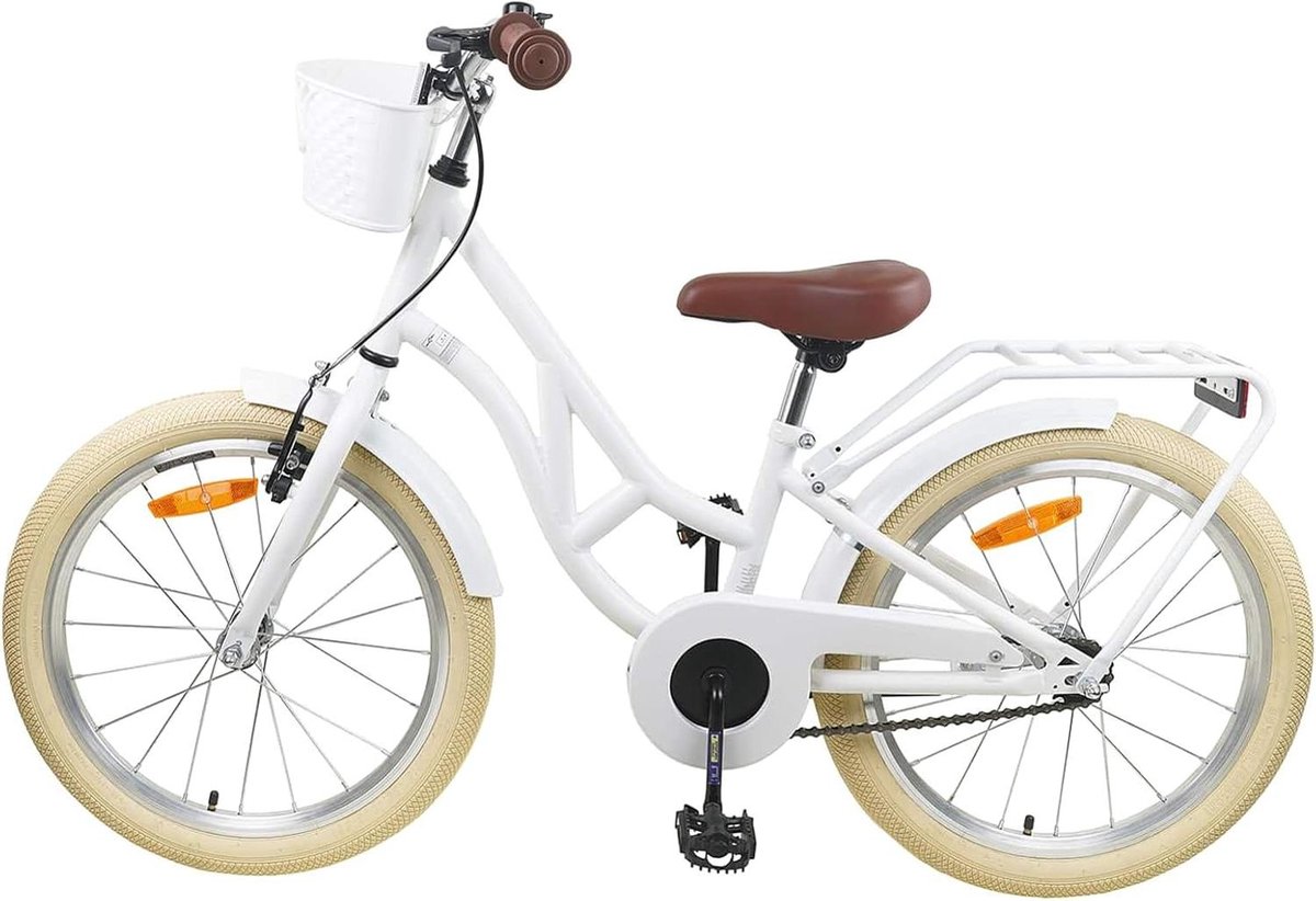 Kinderfiets sfiets sfiets Stadsritten Grasritten Stabiel Stalen Frame 24 inch Wit