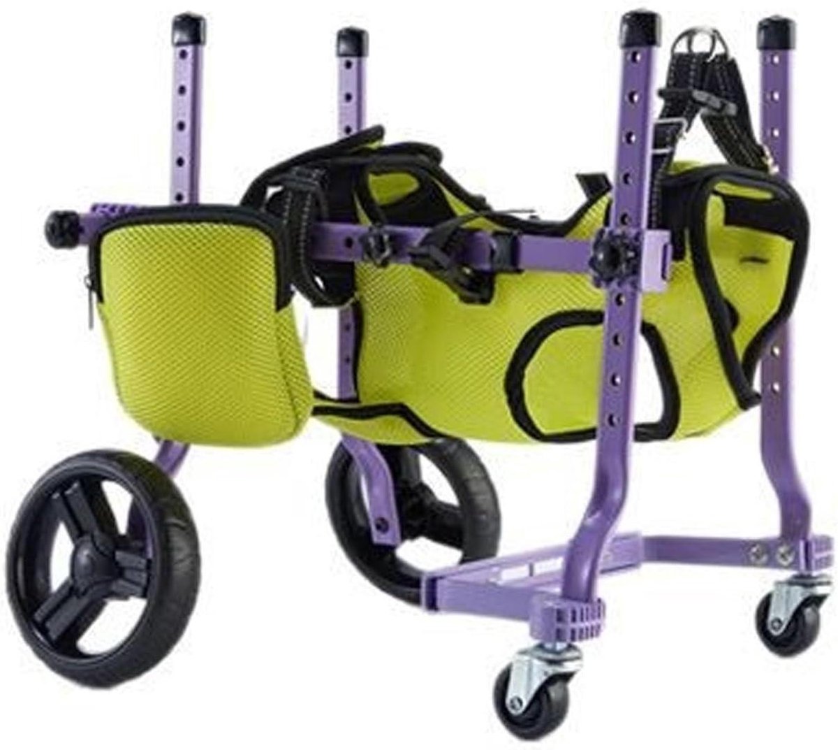 Hondenkarretje met wielen - Huisdier mobiliteitshulp - Comfortabel buiten - Verstelbaar aluminium frame - 39.98 x 20.98 x 9.98 cm