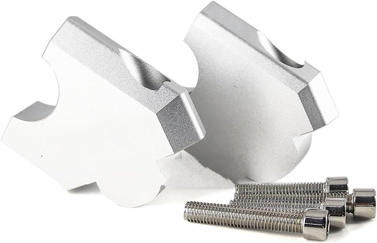 Stuurverhogers Motorfiets - Handlebar Risers Stuurverhoger - Comfortabel Rijden - Verstelbare Zithouding - 46 mm Stijging - Zilver