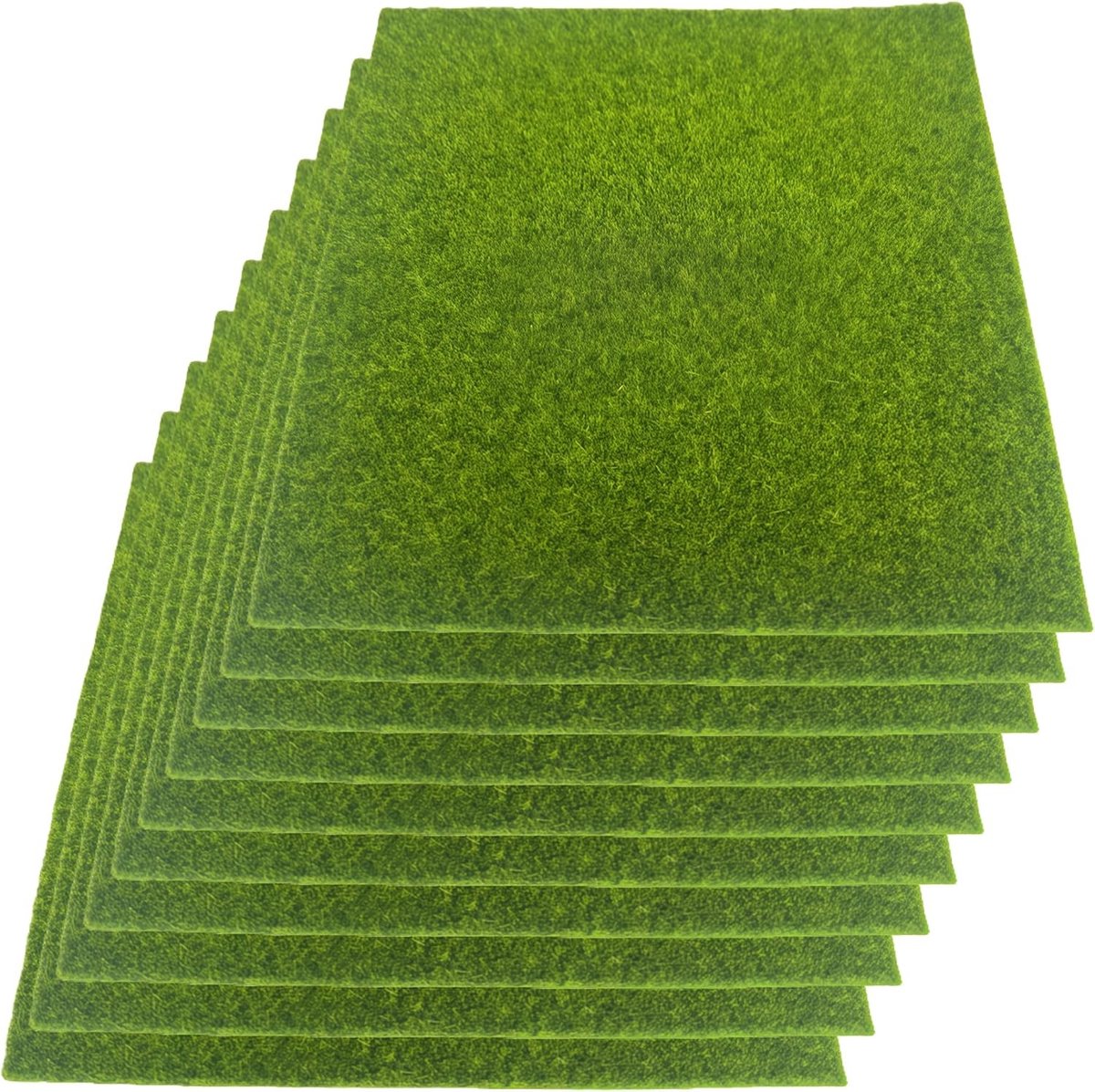 10 Stuks Kunstgras Decoratie 15x15cm voor Miniatuurtuinen, Modelbouw en DIY Projecten, Perfect voor Microlandschappen en Creatieve Knutselideeën