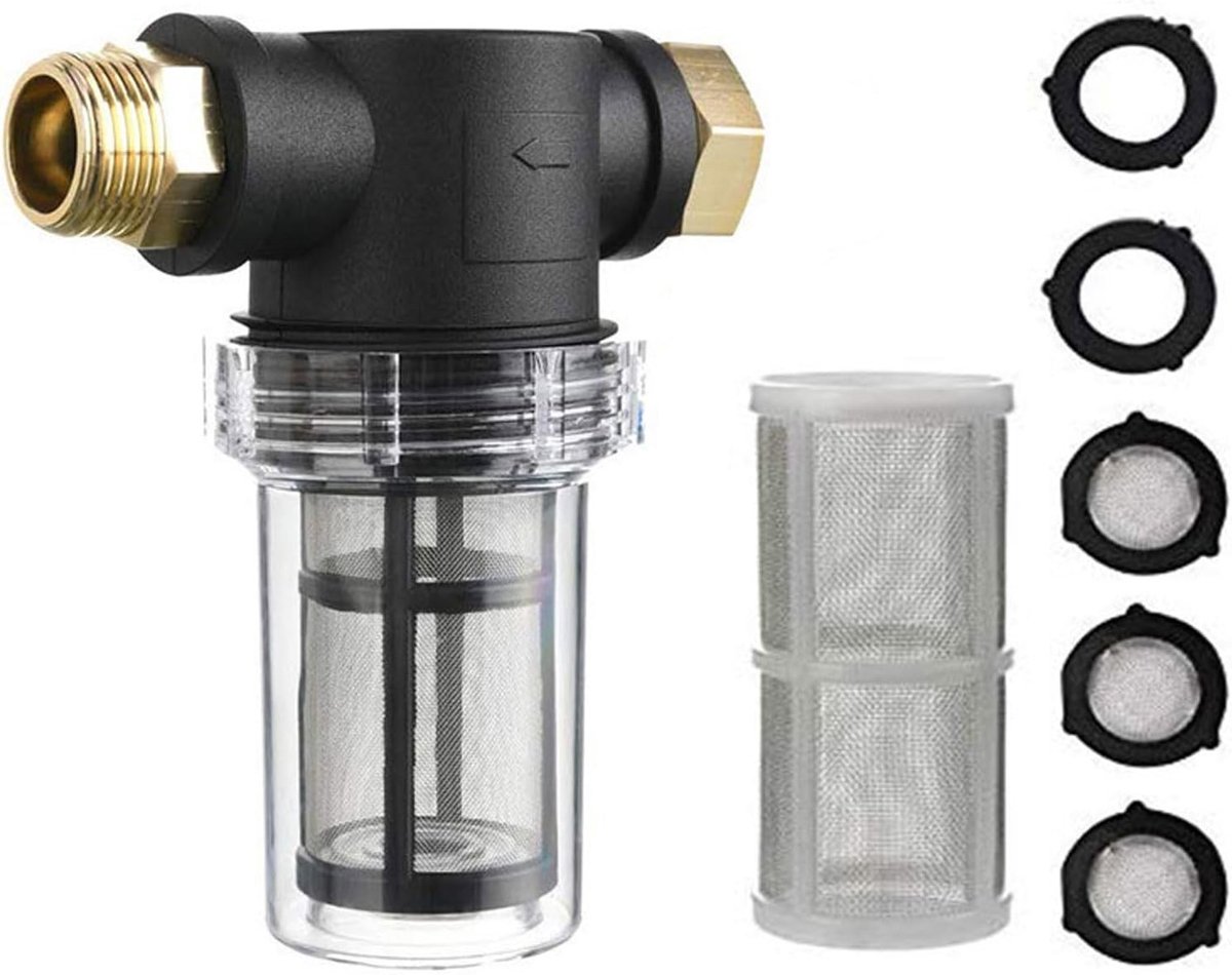 Tuinslangfilter - Technisch Kunststof - 3/4 inch - Voorfilter voor Tuinpompen en Huishoudelijke Waterinstallaties