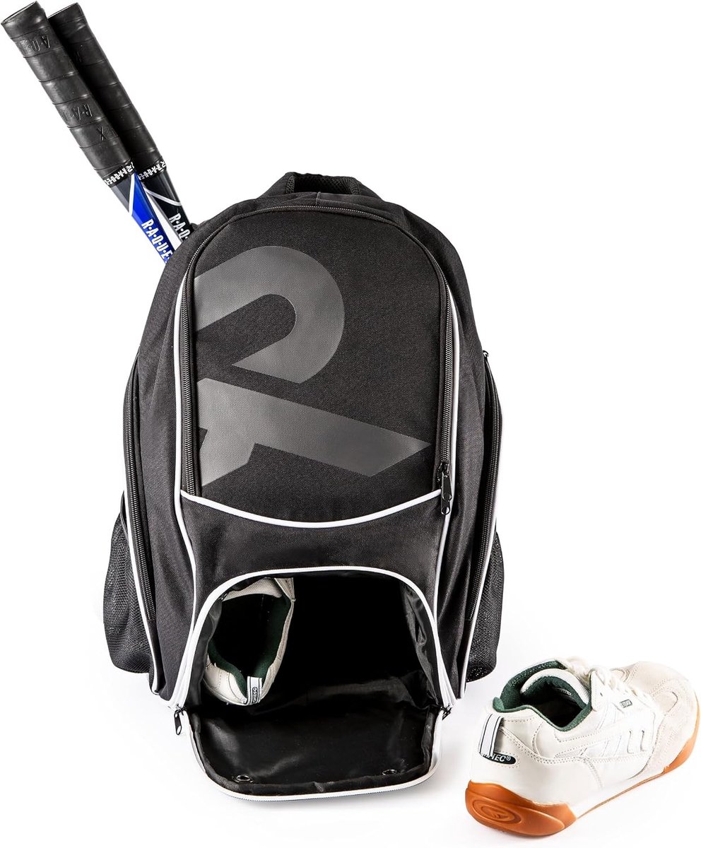 Sportrugzak voor Rackets - Zwart - Geschikt voor Tennis-, Squash- of Badmintonrackets - Met Laptopvak en Ventilatie - Voor Sportliefhebbers