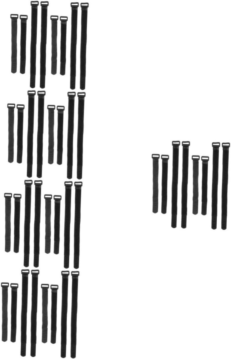 Fiets Bevestigingsriemen - Spanbanden Last - Bagage Vervoer - Verstelbaar Nylon - 40 Stuks - Zwart